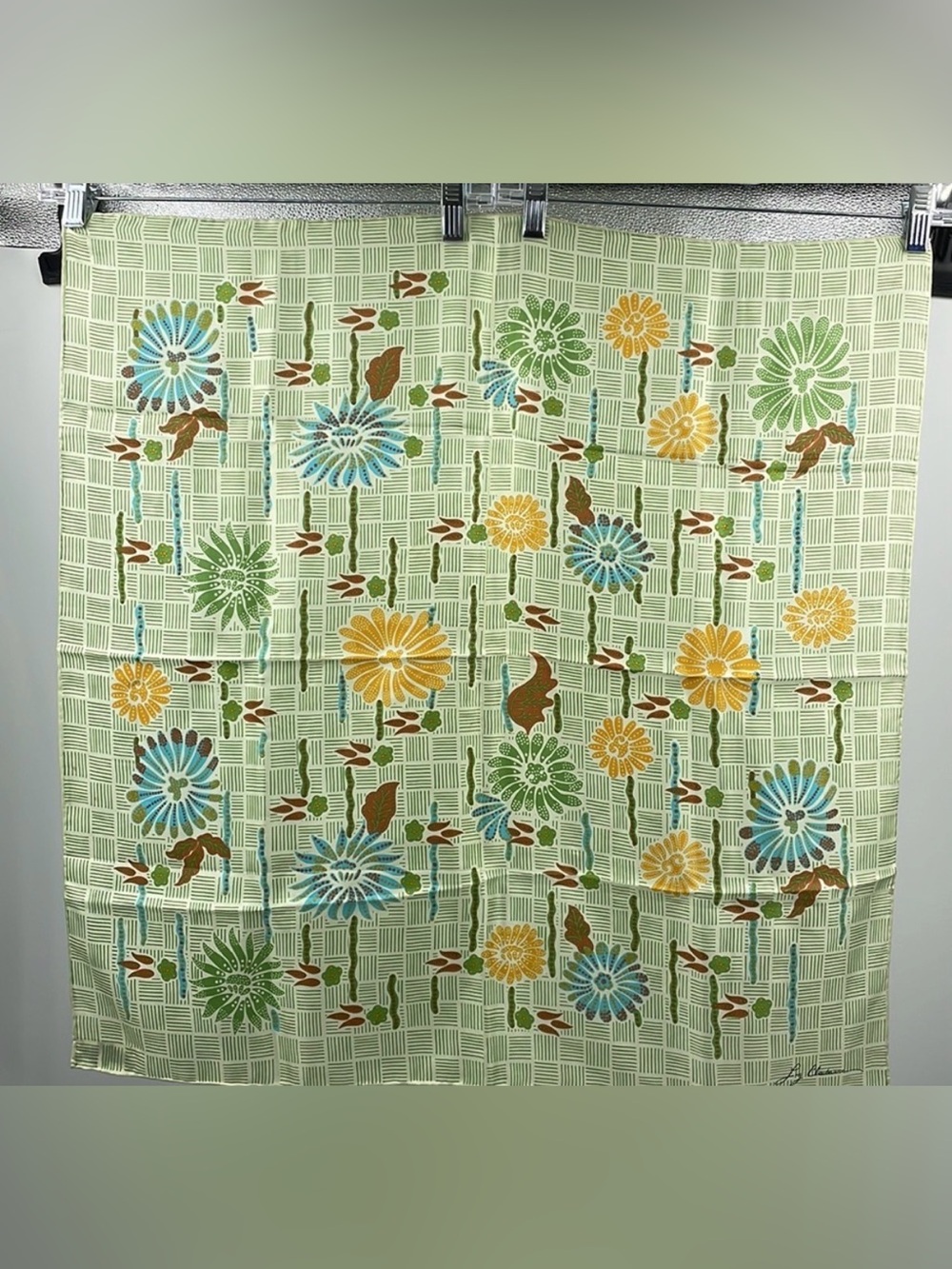 Vintage 60s Liz Claiborne for The Specialty House Abstract Silk Scarf 26x26